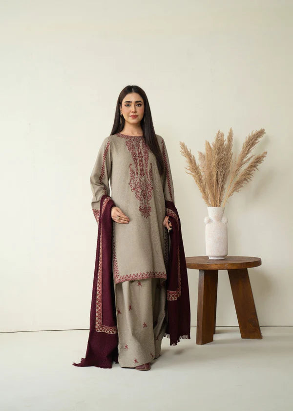 BAROQUE - 3PC Lawn Embroidered Shirt with Dupatta (Unstitched) - RN-2446